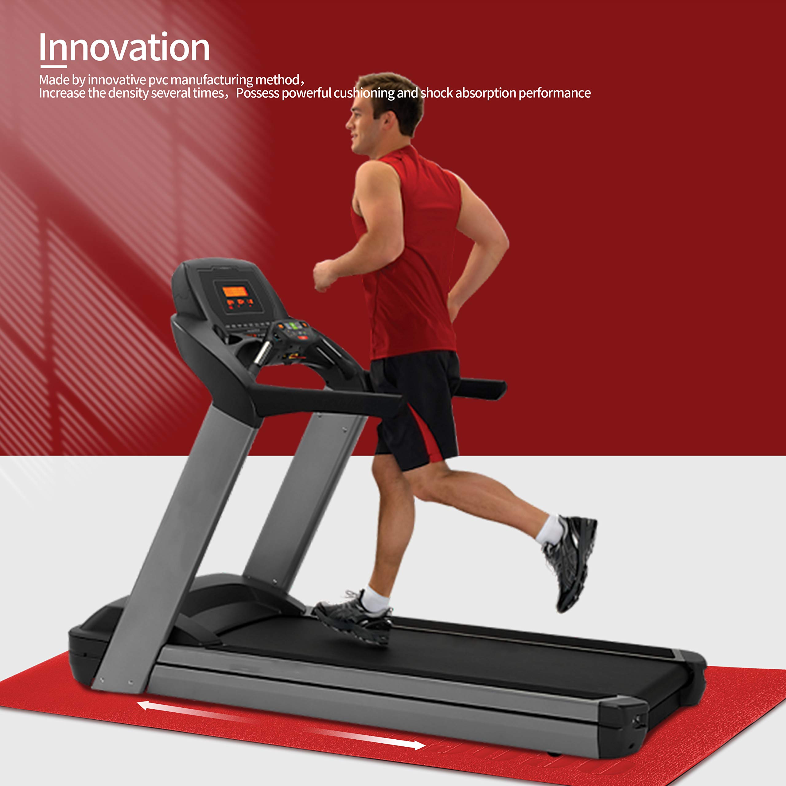 OGOGO Treadmill mat - Exercise Equipment mat for Home Workout， Spin Bike mat use On Hardwood Floors and Carpet Protection