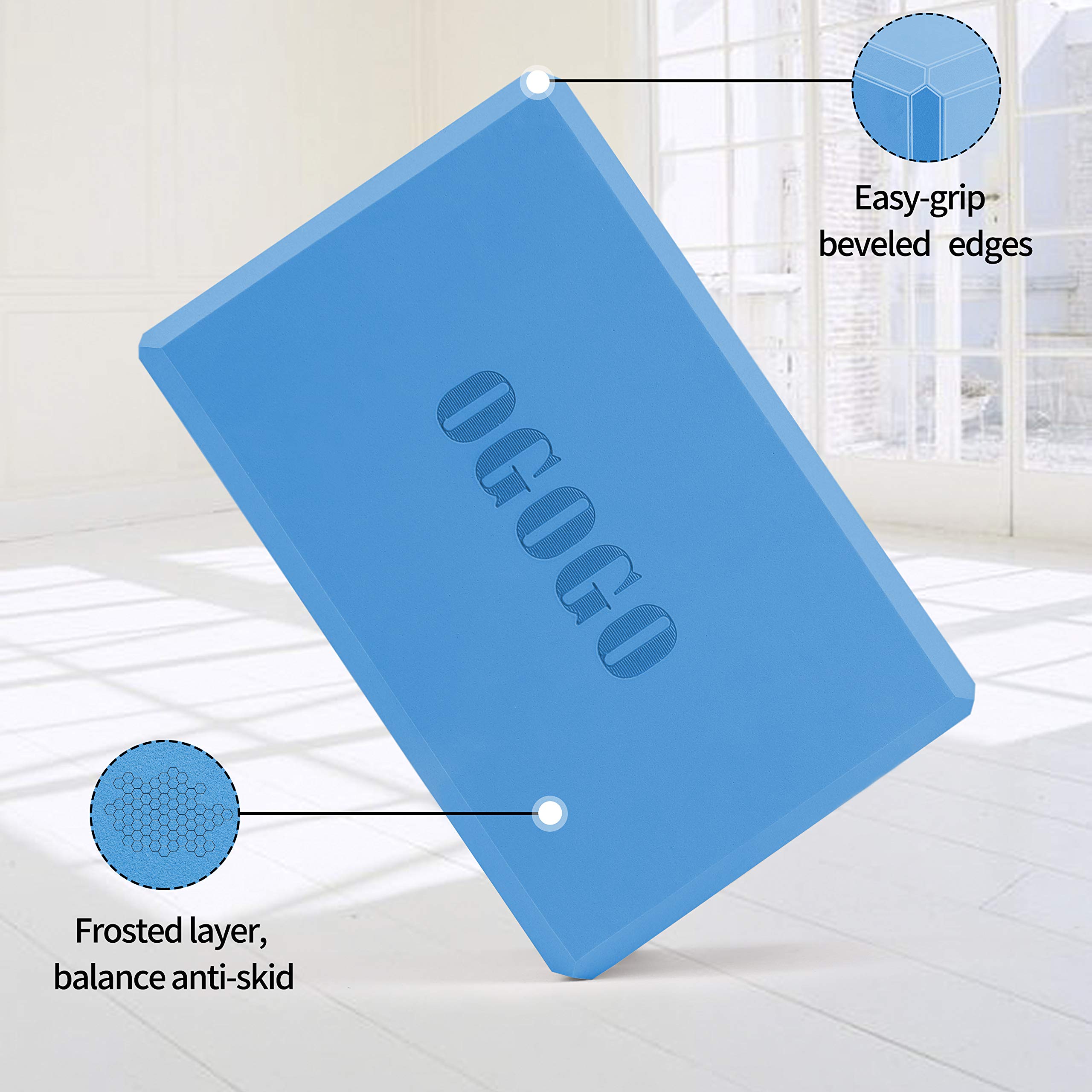 Yoga Block 2 Pack - High Density Soft Non-Slip Yoga Brick for women, Increase Posture Flexibility and Maintain Body Balance