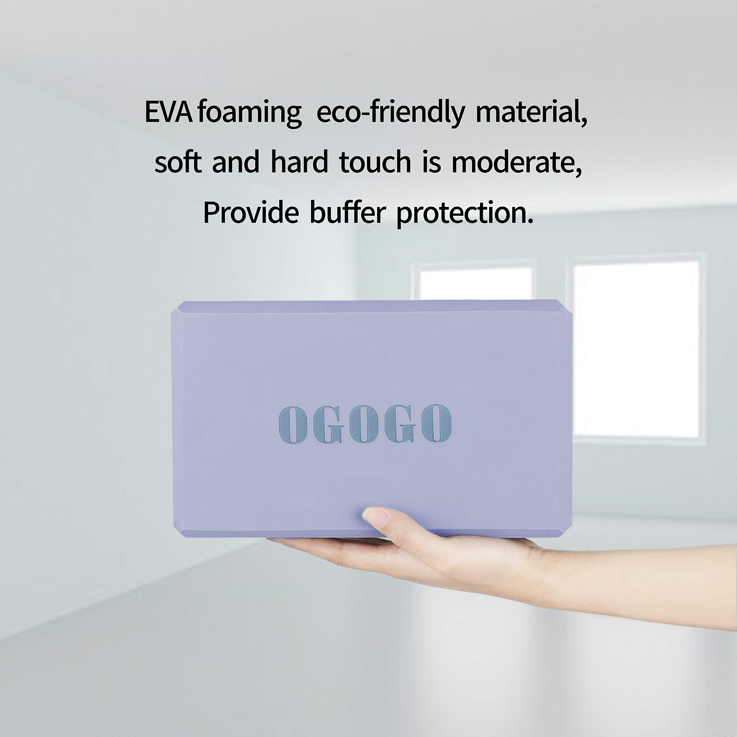 Yoga Block 2 Pack - High Density Soft Non-Slip Yoga Brick for women, Increase Posture Flexibility and Maintain Body Balance