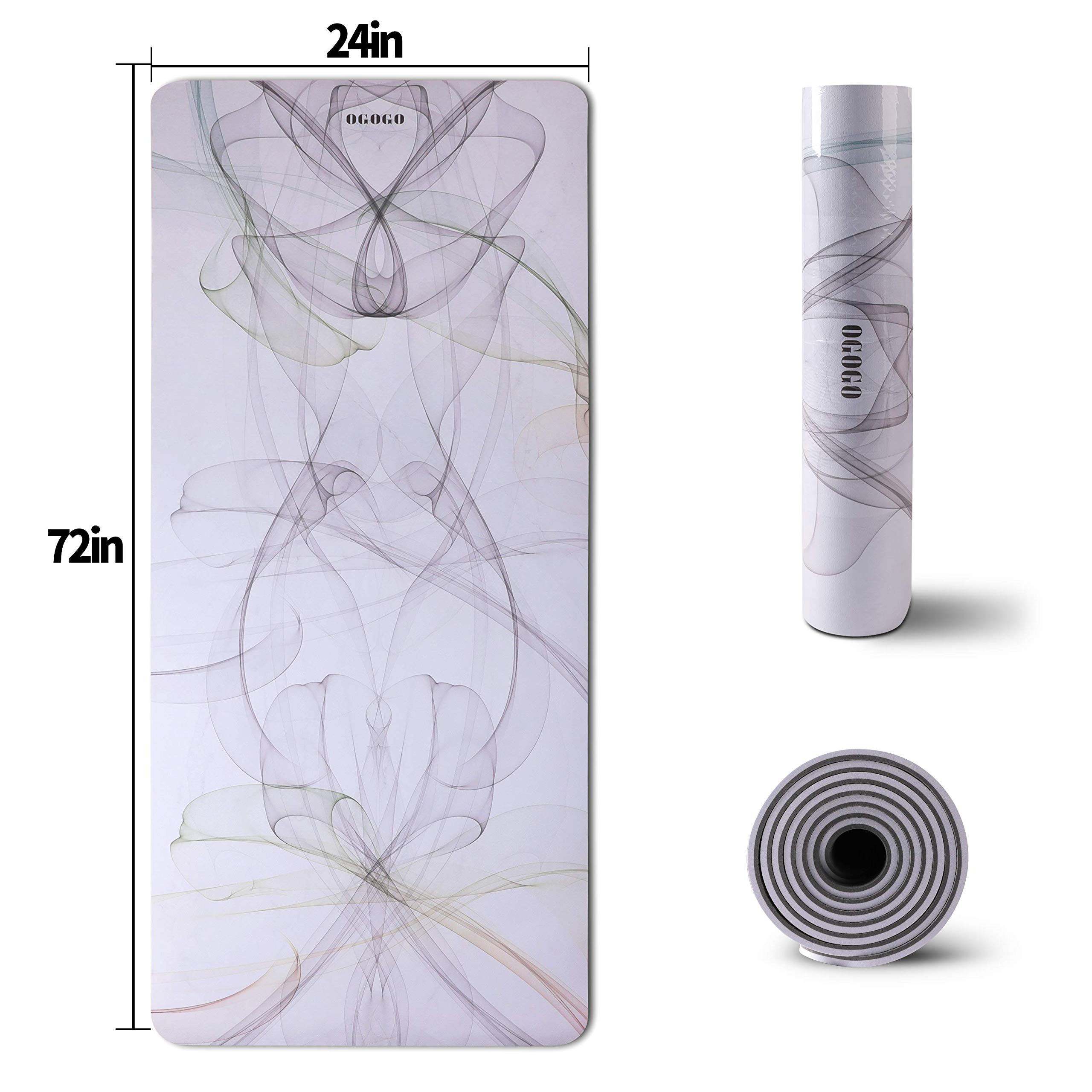 OGOGO Yoga Mat Double-Sided Non Slip,Eco Friendly Exercise Yoga Mat for Men and Women,Thick High Density Pro Mat with Carrying Strap