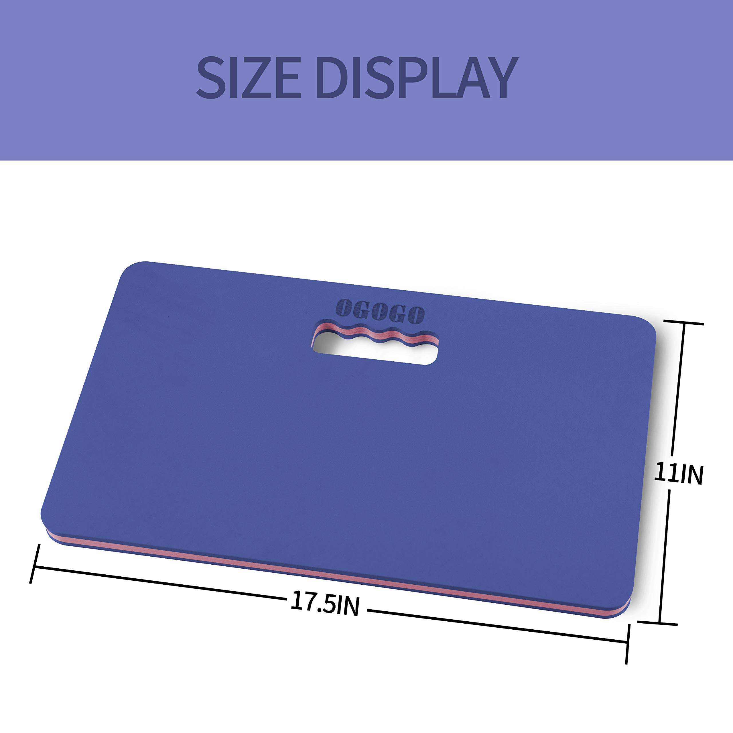 OGOGO Kneeling Pads - ECO-Friendly TPE Material Thick Extra Large Foam Comfort Kneeling Cushion for Gardening, Yard Work, Yoga, and Floor Kneeler for Baby Bath,17.5" x 11" x 3/4", Blue and Green Brand: OGOGO