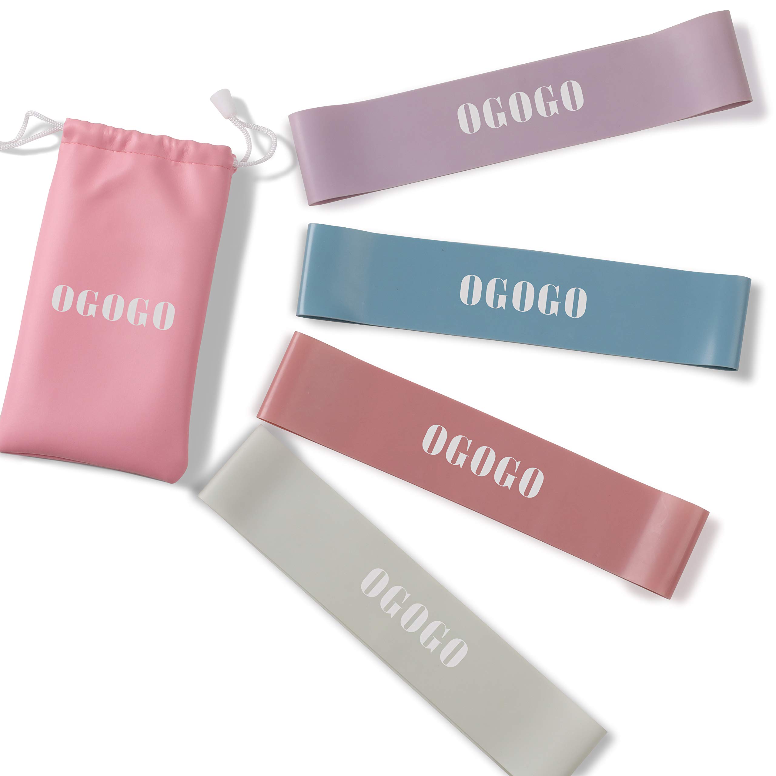 Resistance Bands - Exercise Loop Bands for Home Fitness, Stretching, Strength Training, Physical Therapy, Natural Latex Stretch Bands with Carry Bag, Set of 4