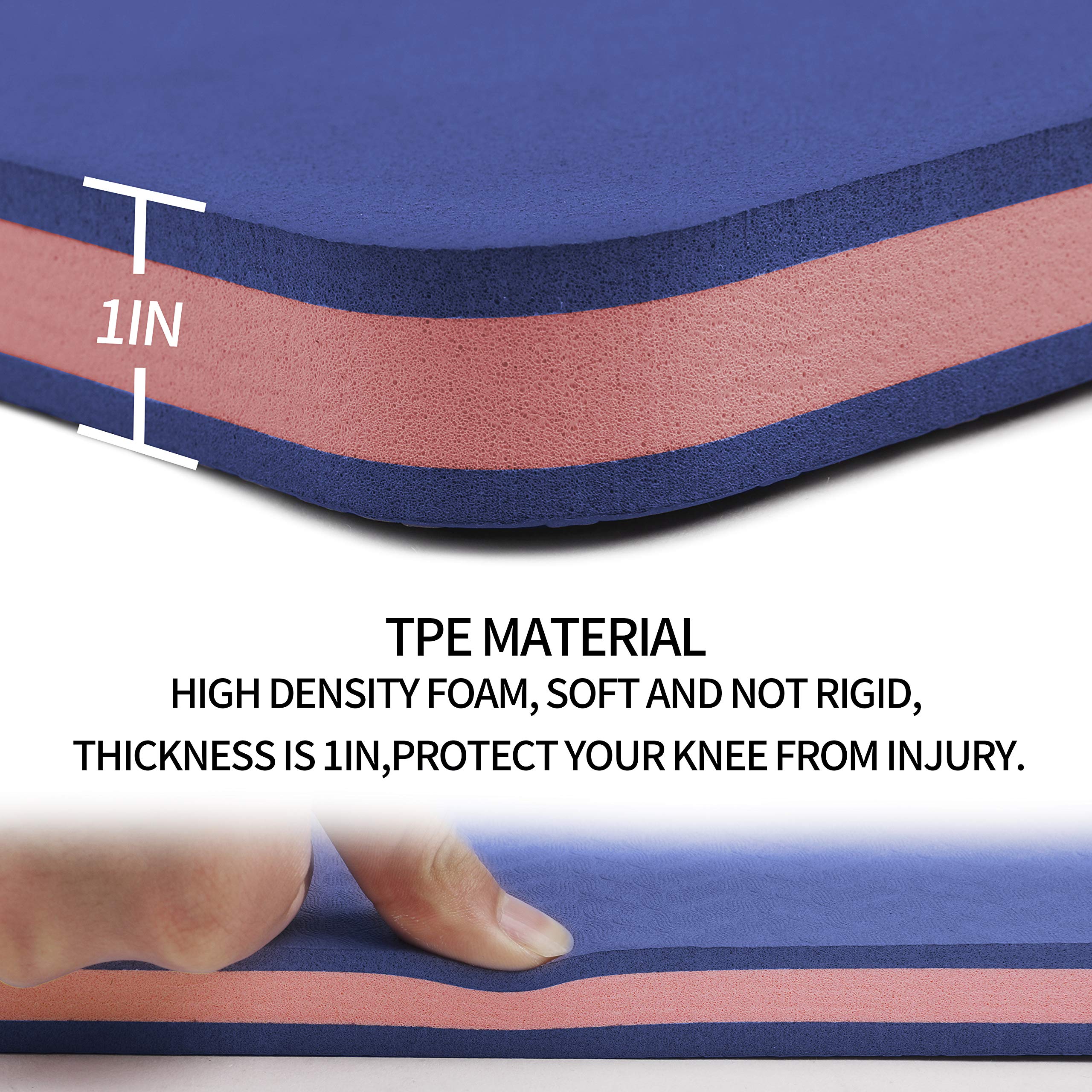 OGOGO Kneeling Pads - ECO-Friendly TPE Material Thick Extra Large Foam Comfort Kneeling Cushion for Gardening, Yard Work, Yoga, and Floor Kneeler for Baby Bath,17.5" x 11" x 3/4", Blue and Green Brand: OGOGO