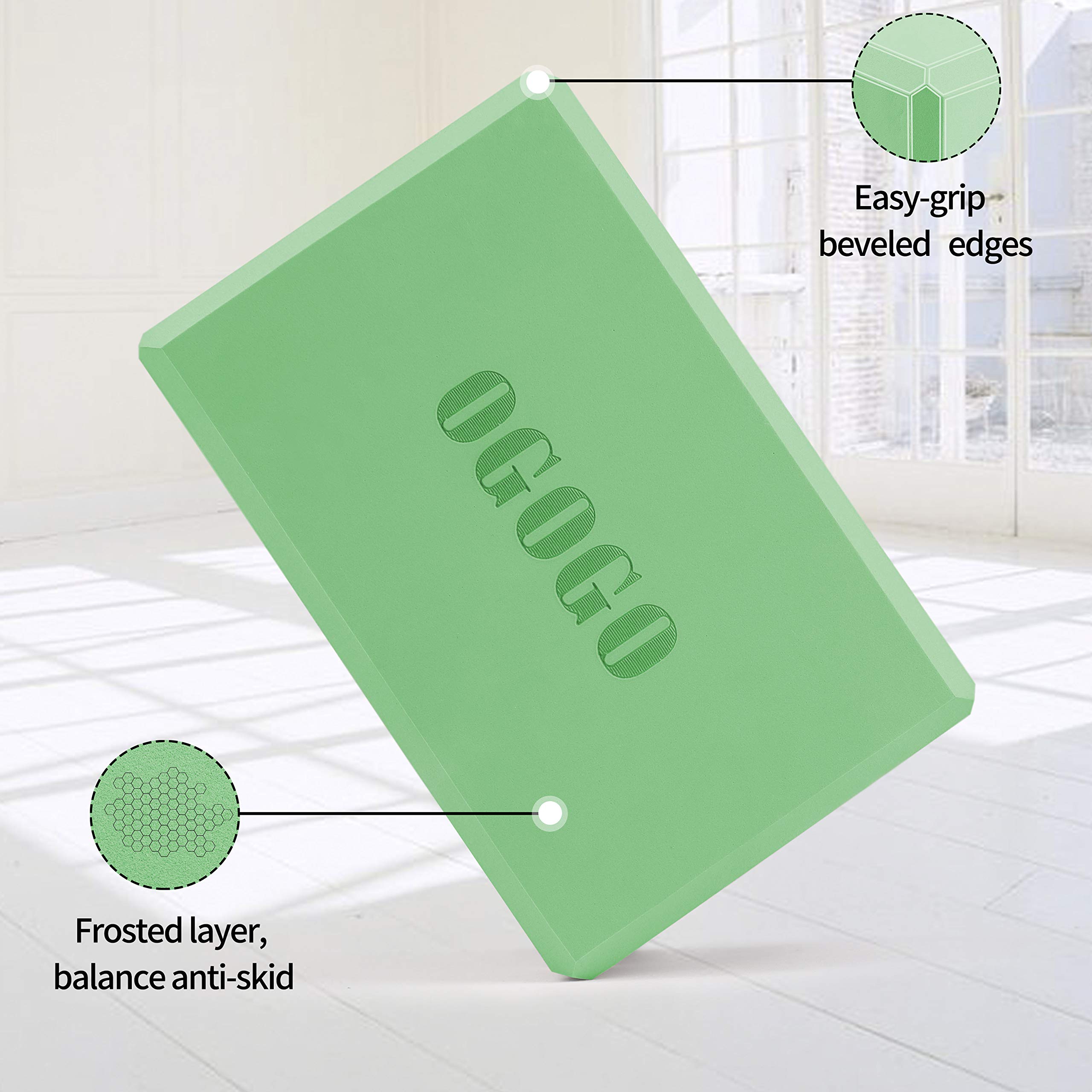 Yoga Block 2 Pack - High Density Soft Non-Slip Yoga Brick for women, Increase Posture Flexibility and Maintain Body Balance