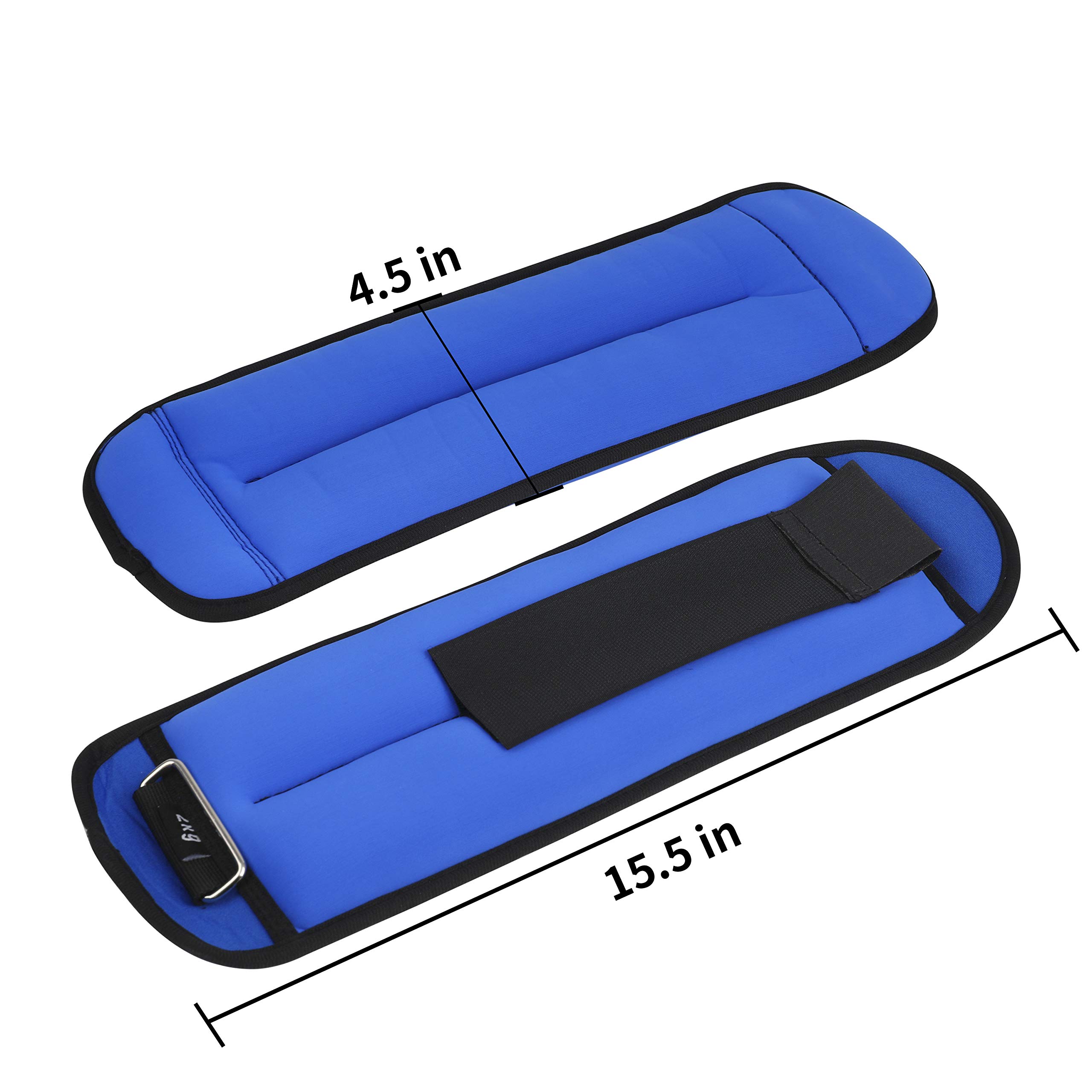 Ankle Weights for Women, Men - Wrist/Leg/Arm Weights Set (1 Pair)with Adjustable Strap for Walking, jogging, Gymnastics, Aerobics, Home, Gym, Fitness, Exercise (1lb, 2lb, 3lb, 4lb, 5lb)