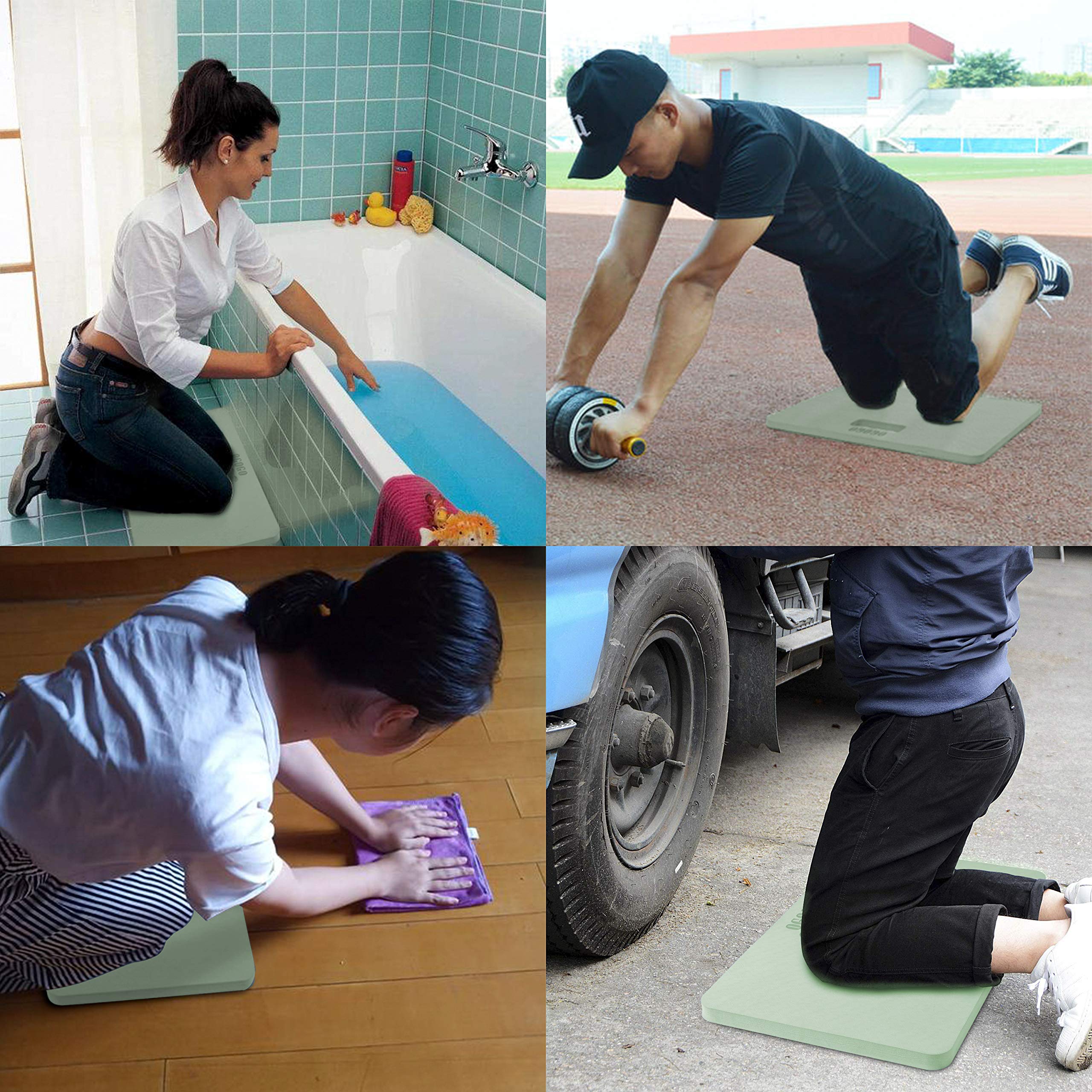 OGOGO Kneeling Pads - ECO-Friendly TPE Material Thick Extra Large Foam Comfort Kneeling Cushion for Gardening, Yard Work, Yoga, and Floor Kneeler for Baby Bath,17.5" x 11" x 3/4", Blue and Green Brand: OGOGO
