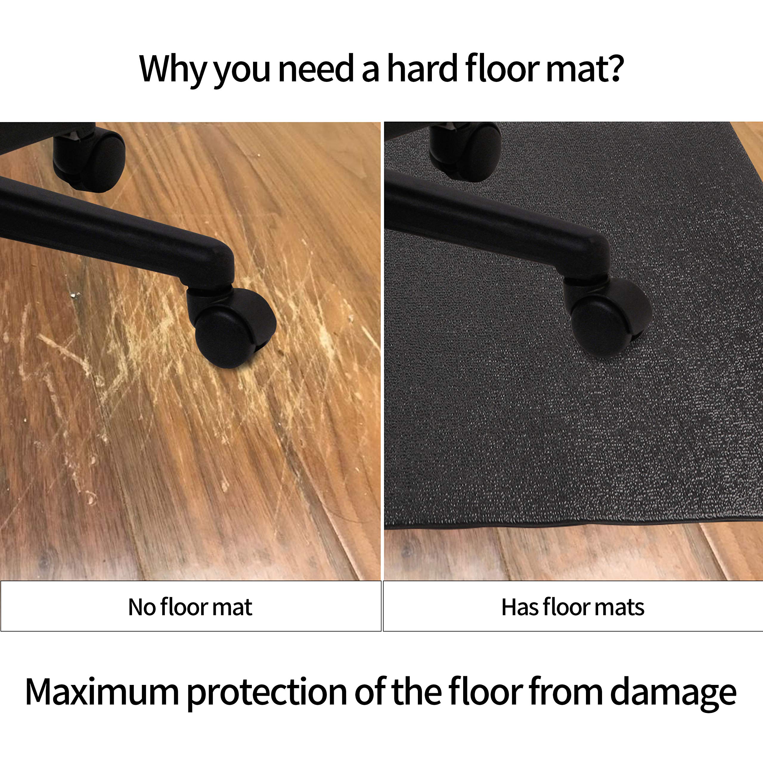 OGOGO Treadmill mat - Exercise Equipment mat for Home Workout， Spin Bike mat use On Hardwood Floors and Carpet Protection