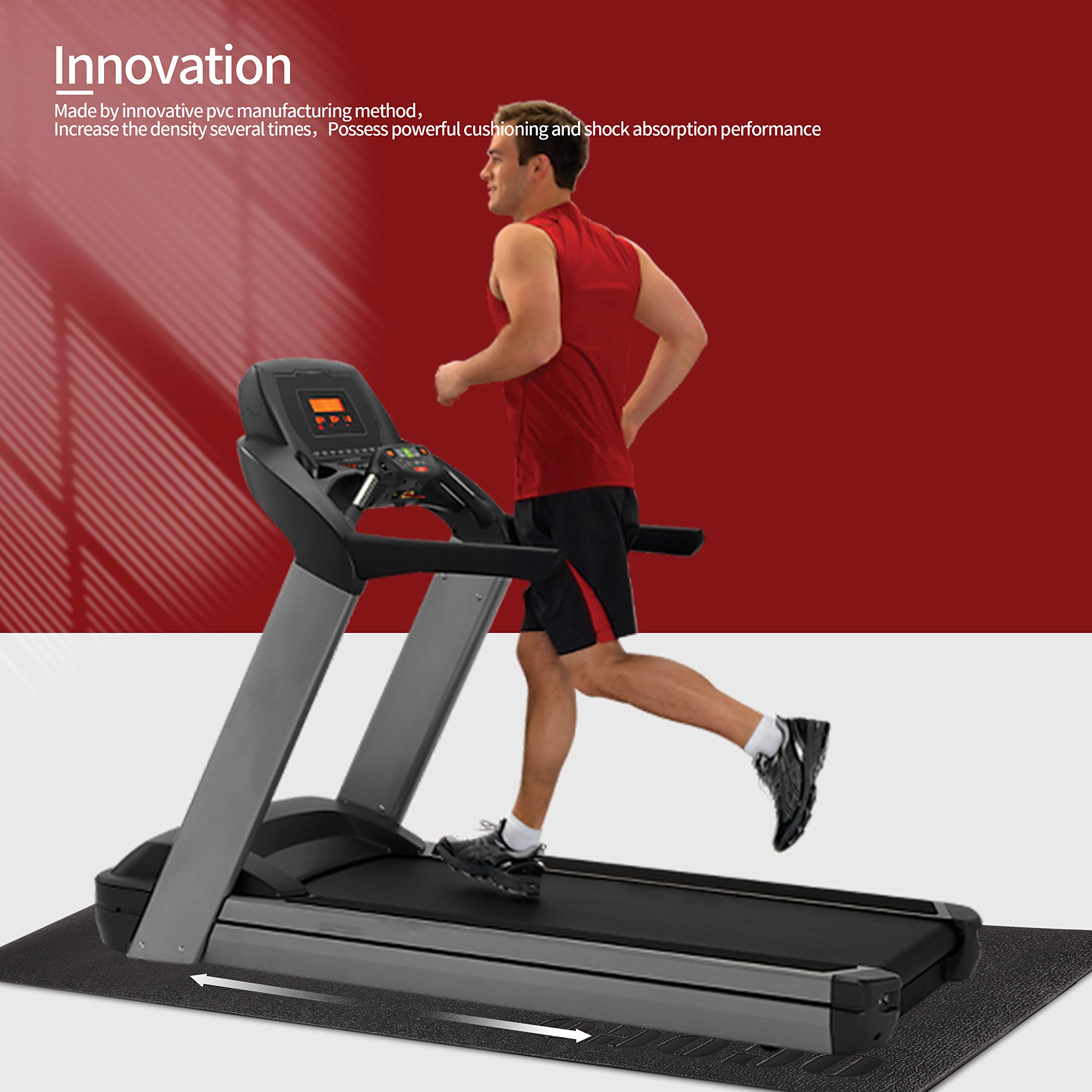 OGOGO Treadmill mat - Exercise Equipment mat for Home Workout， Spin Bike mat use On Hardwood Floors and Carpet Protection