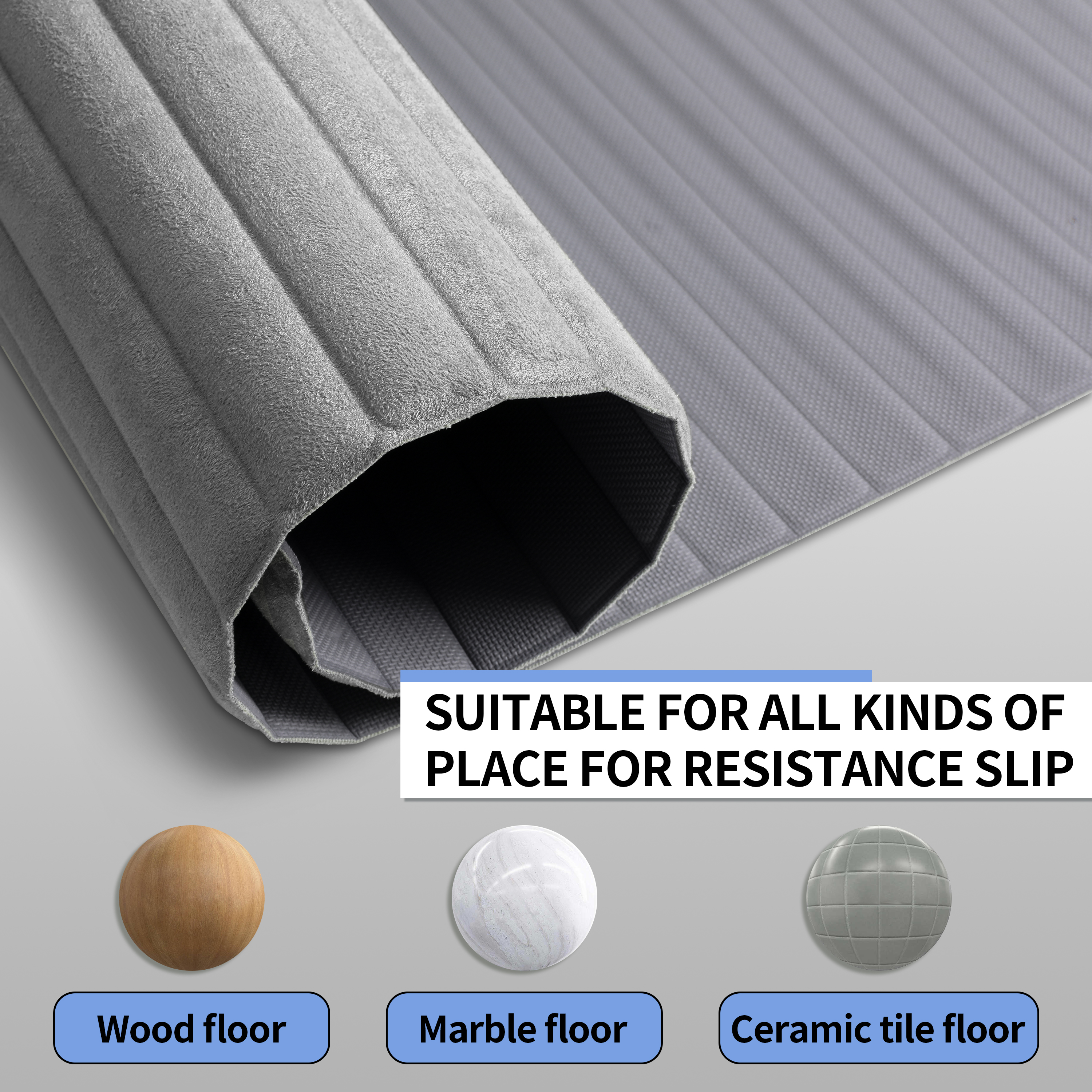 OGOGO Yoga Mat with Suede Finish, Extra Long and Wide 74 x 26 x 1/3 Thick POE Material, Wavy Texture Non-Slip Design, Reinforced Edges, Includes Carrying Strap
