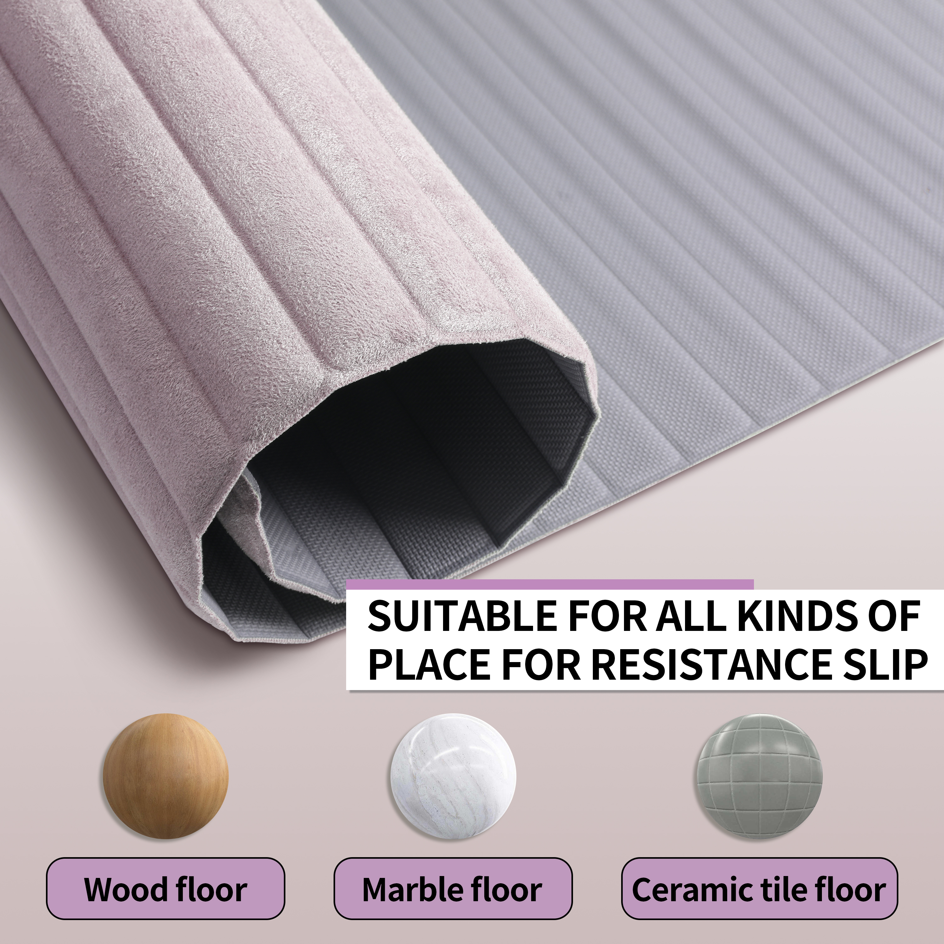 OGOGO Yoga Mat with Suede Finish, Extra Long and Wide 74 x 26 x 1/3 Thick POE Material, Wavy Texture Non-Slip Design, Reinforced Edges, Includes Carrying Strap