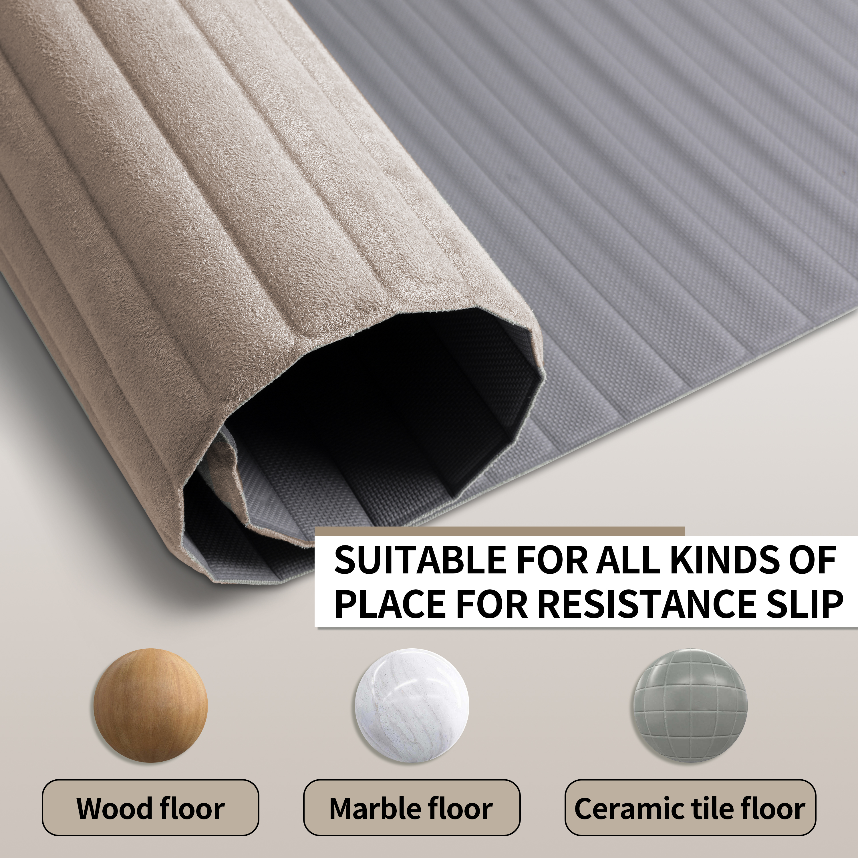 OGOGO Yoga Mat with Suede Finish, Extra Long and Wide 74 x 26 x 1/3 Thick POE Material, Wavy Texture Non-Slip Design, Reinforced Edges, Includes Carrying Strap