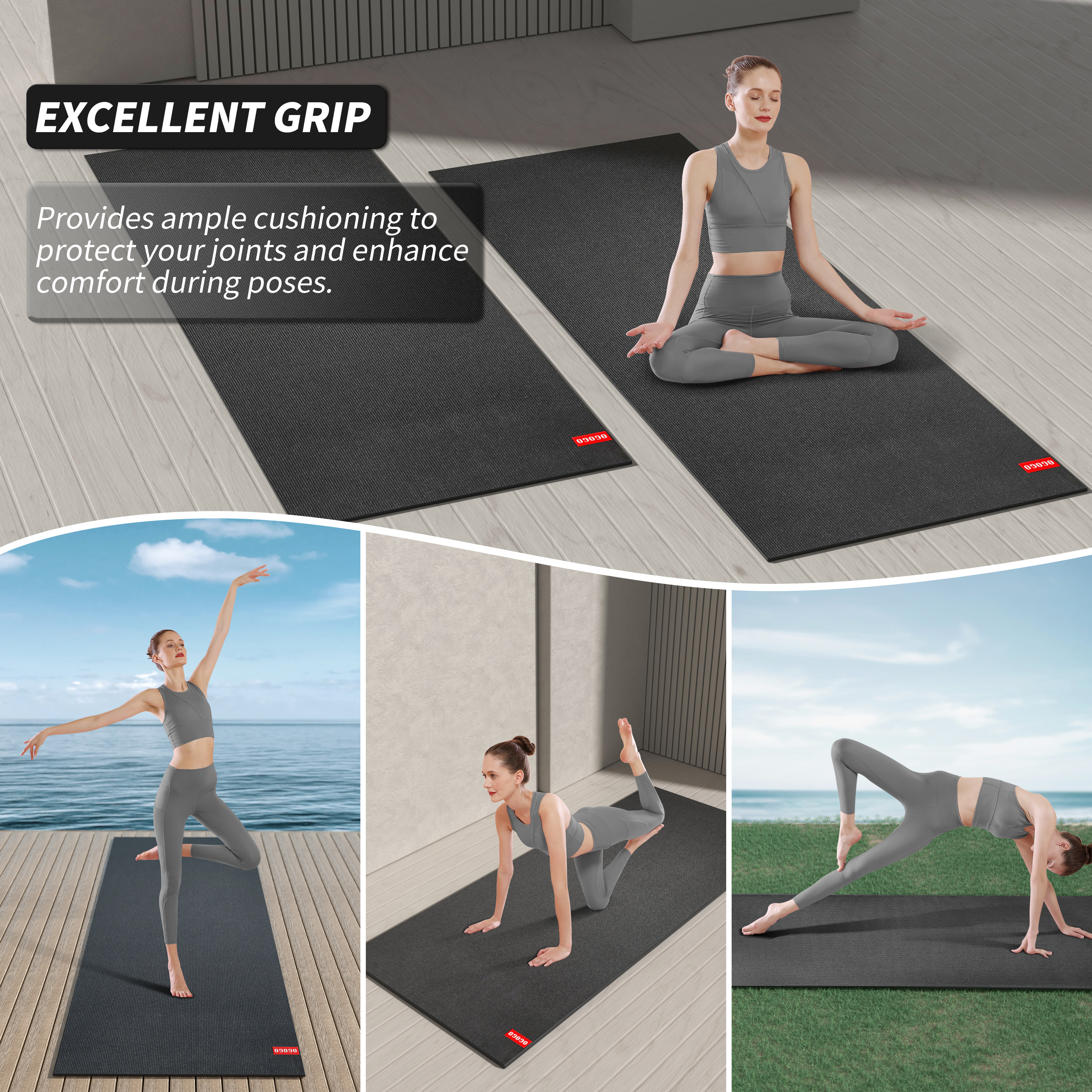 OGOGO Premium Yoga Mat - Extra Long and Wide 78. 7x 26 x1/4 inches, Non-Slip Surface, Eco-Friendly, Lightweight and Portable with Carrying Strap, Ideal for Yoga and Pilates,