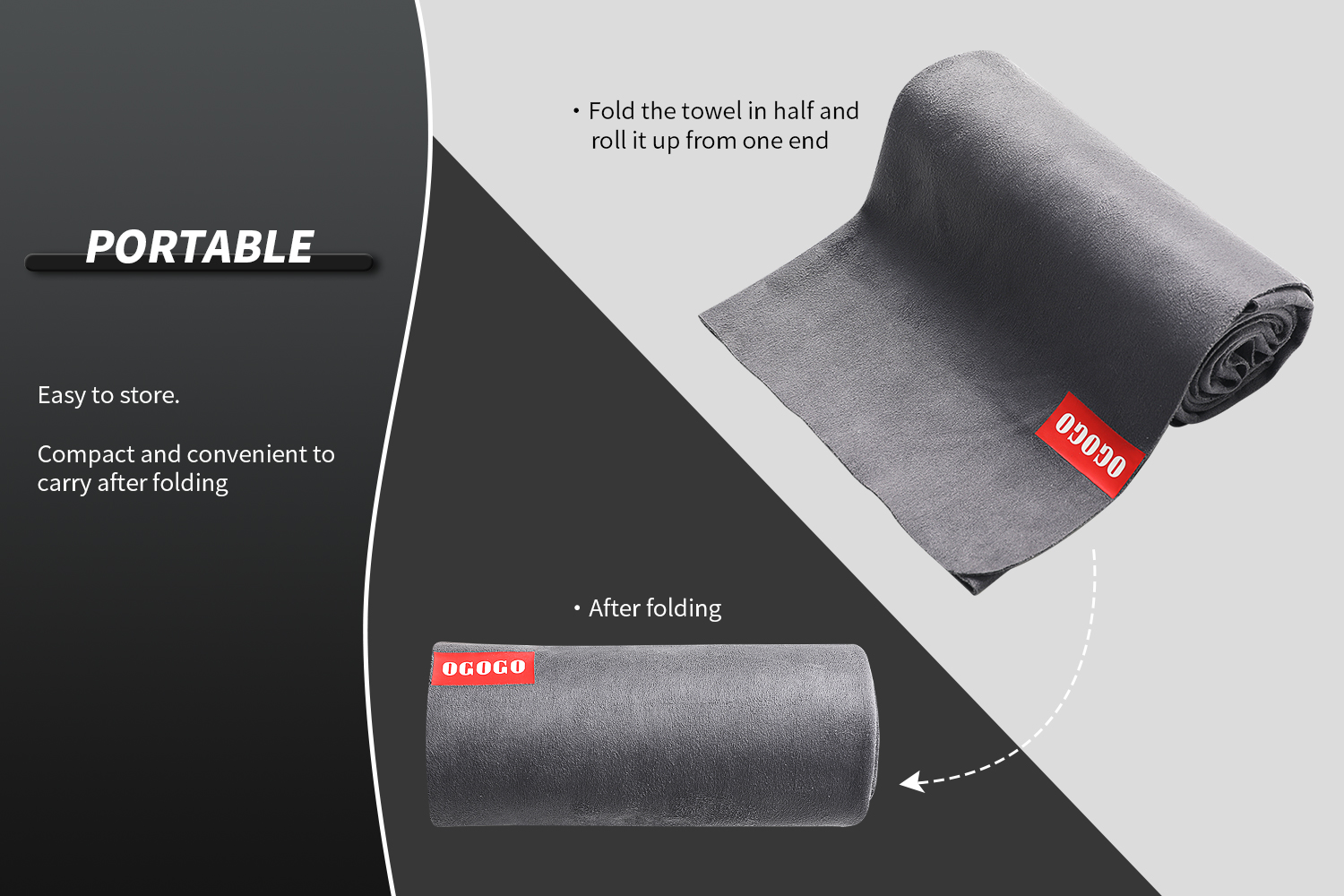 OGOGO Premium Microfiber and Suede Yoga Towel - Super Absorbent, Anti-Slip, Versatile for Yoga, Pilates, Exercise, Travel